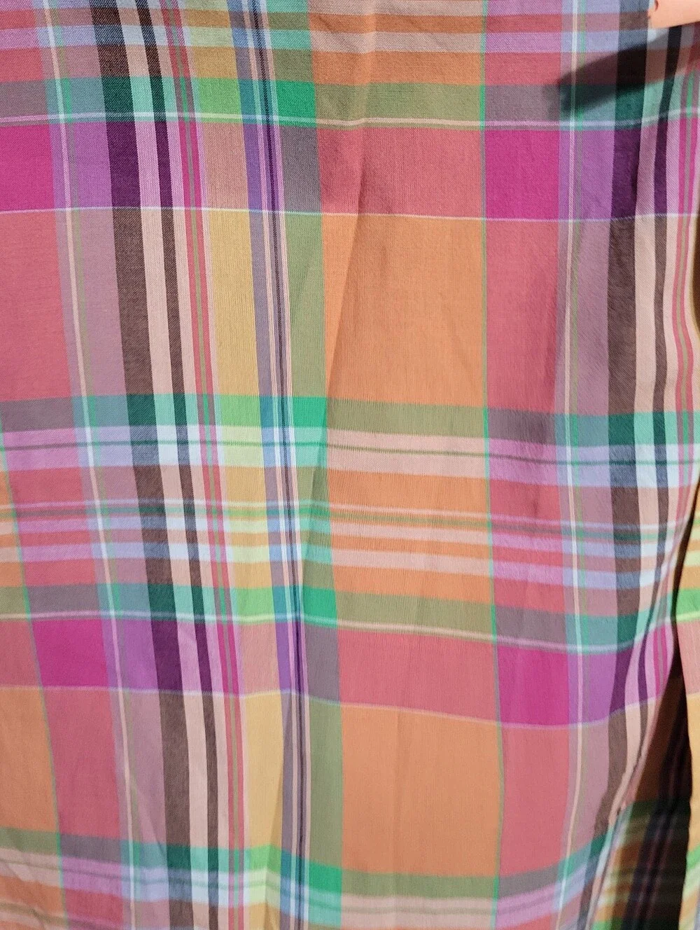 Polo Ralph Lauren XL/TG Mens check shirt cotton orange green purple, Lime Pony